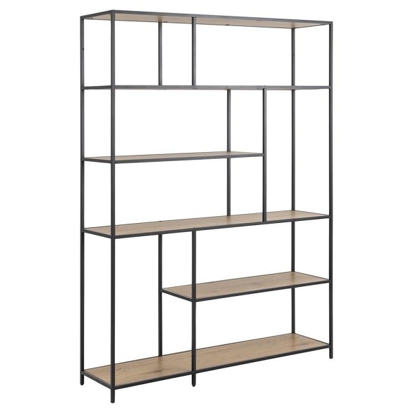 Regał Seaford XIV dąb/czarny - ACTONA